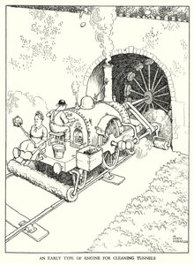 Illustratie voor Railway Ribaldry door W Heath Robinson