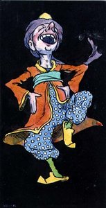 Lachende man in Turks kostuum door William Heath Robinson
