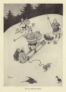 Op weg naar de skipicknick door William Heath Robinson