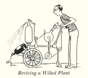 Een verwelkte plant weer tot leven brengen door William Heath Robinson
