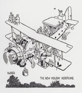 Het Nieuwe Vakantie Vliegtuig door William Heath Robinson