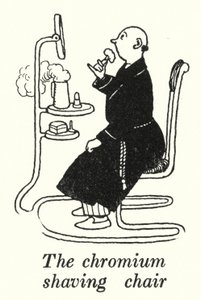 De chroom scheerstoel door William Heath Robinson