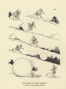 Het gat in de sporran, een verhaal van oplopende rente door William Heath Robinson