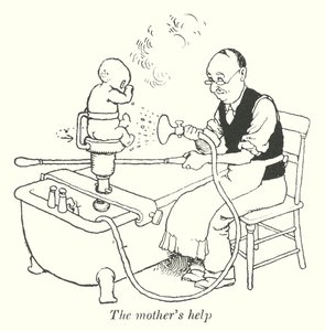 De hulp van de moeder (litho) door William Heath Robinson