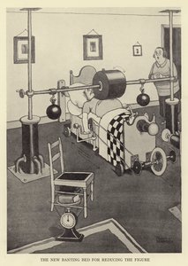 Het nieuwe bantingbed voor figuurvermindering door William Heath Robinson