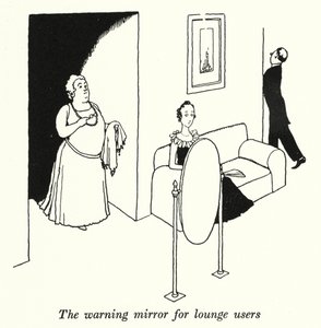De waarschuwingsspiegel voor loungegebruikers door William Heath Robinson