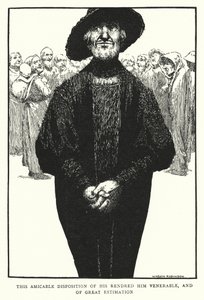 Deze vriendschappelijke houding maakte hem eerbiedwaardig en van grote achting (litho)