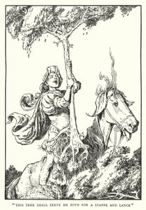 "Deze boom zal mij zowel als staf als lans dienen" door William Heath Robinson