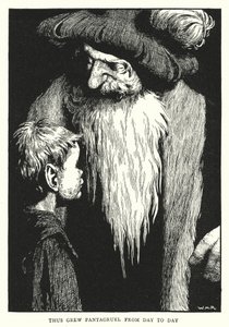 Zo groeide Pantagruel van dag tot dag door William Heath Robinson
