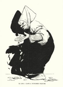 Aan één gaf ik honderd florijnen (litho) door William Heath Robinson