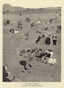 Schildpadrennen, een tijdverdrijf voor de vredelievenden door William Heath Robinson