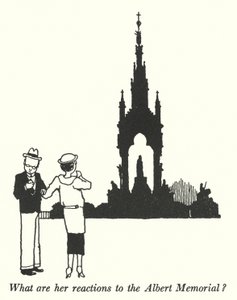 Wat zijn haar reacties op het Albert Memorial? door William Heath Robinson