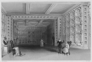 Interieur van een Kamer in Malahide Kasteel, Dublin (gravure)