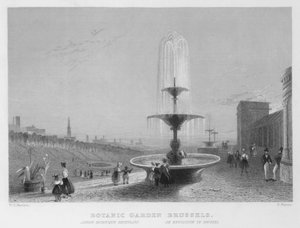 Botanische tuin, Brussel (gravure) door William Henry Bartlett