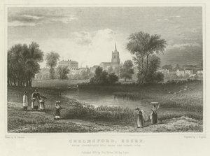 Chelmsford, Essex, vanaf Springfield Hill, nabij de Grindgroeven
