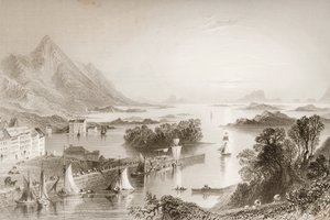 Clew Bay gezien vanaf Westport, County Mayo, uit 