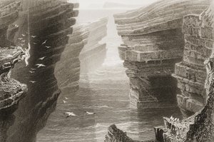 Baai in Mal Bay, County Clare, Ierland, uit 