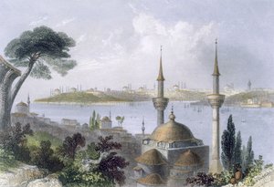 Algemeen uitzicht op Constantinopel vanuit Scutari, ca. 1850 door William Henry Bartlett