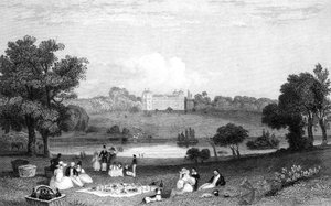 Hallingbury Place, Essex, gegraveerd door Henry Wallis, 1832 door William Henry Bartlett
