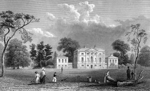 Hare Hall, Essex, gegraveerd door E. Young, 1833 door William Henry Bartlett