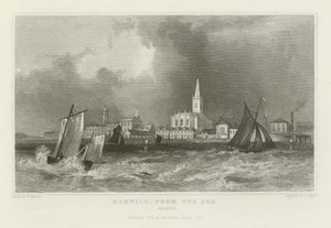 Harwich, vanaf de Zee, Essex door William Henry Bartlett