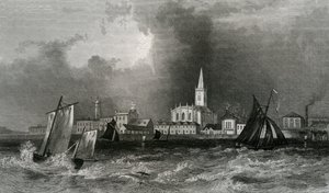 Harwich, vanaf de zee, Essex, gegraveerd door John Rogers, 1832 door William Henry Bartlett