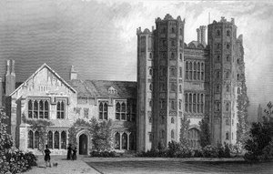 Layer Marney Tower, Essex, gegraveerd door Henry Wallis, 1832