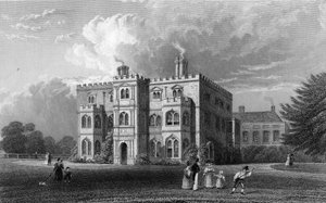 Marks Hall, Coggeshall, Essex, gegraveerd door John Carr Armytage, 1833