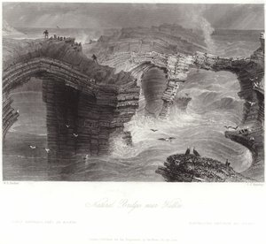 Natuurlijke bruggen bij Kilkee door William Henry Bartlett