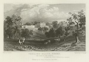 Terling Place, Essex, de zetel van generaal Strutt door William Henry Bartlett