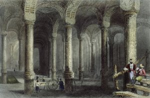 De Cisterne van Bin-Veber-Direg, of De Duizend en Eén, Istanbul, gegraveerd door J. Carter, ca. 1850 door William Henry Bartlett
