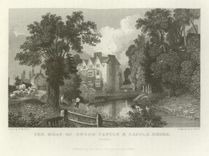 De gracht van Ongar Castle en Castle House, Essex door William Henry Bartlett