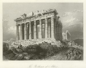 Het Parthenon in Athene door William Henry Bartlett