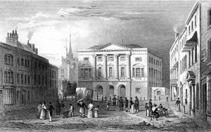 Het Shire Hall, Chelmsford, Essex, gegraveerd door Samuel Lacey, 1832 door William Henry Bartlett