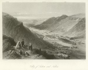 Vallei van Sichem en Nablus, Palestina door William Henry Bartlett