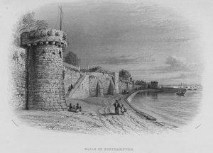 Muren van Southampton door William Henry Bartlett