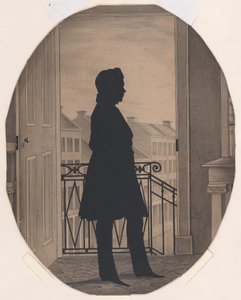Silhouet van een Jonge Man voor een Open Raam, naar Rechts, voor 1860