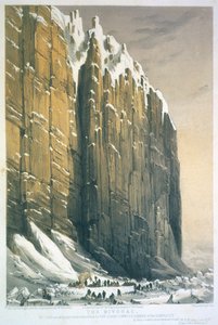 Het bivak, Kaap Seppings, gegraveerd door Charles Haghe, gepubliceerd in 1850