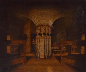 Het interieur van een kazerne, mogelijk in een Martello-toren, c.1812 door William Henry Ford