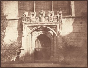 Een oude deur in Magdalen College, Oxford,april 1843 (foto)