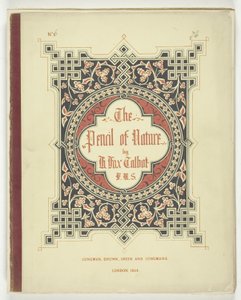 Omslag en tekst uit "The Pencil of Nature," Londen, 1844