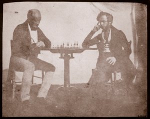 Nicolaas Henneman overweegt zijn zet in een schaakspel, september 1841