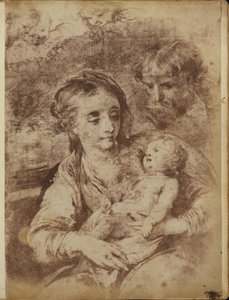De Heilige Familie met drie cherubijnen door William Henry Fox Talbot
