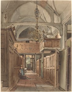 Interieur van Bushey Kerk door William Henry Hunt