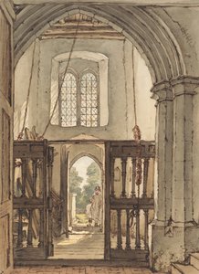 Interieur van de klokkentoren van de kerk van Bushey