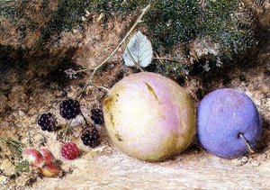 Rozenbottels, bramen en pruimen