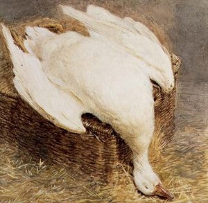 Stilleven van een Dode Gans met een Mand