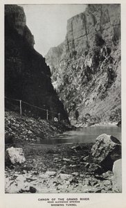 Canyons van Colorado: Canon van de Grand River, Bij Glenwood Springs, Tonend Tunnel door William Henry Jackson