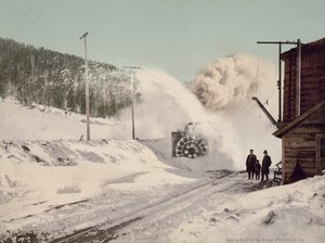 Colorado sneeuwploeg op de Colorado Midland Railroad bij Hagerman Pass