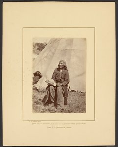 [Washakie of Schiet de Buffel Lopend, Shoshone, Wind River Mountains, Wyoming]. door William Henry Jackson